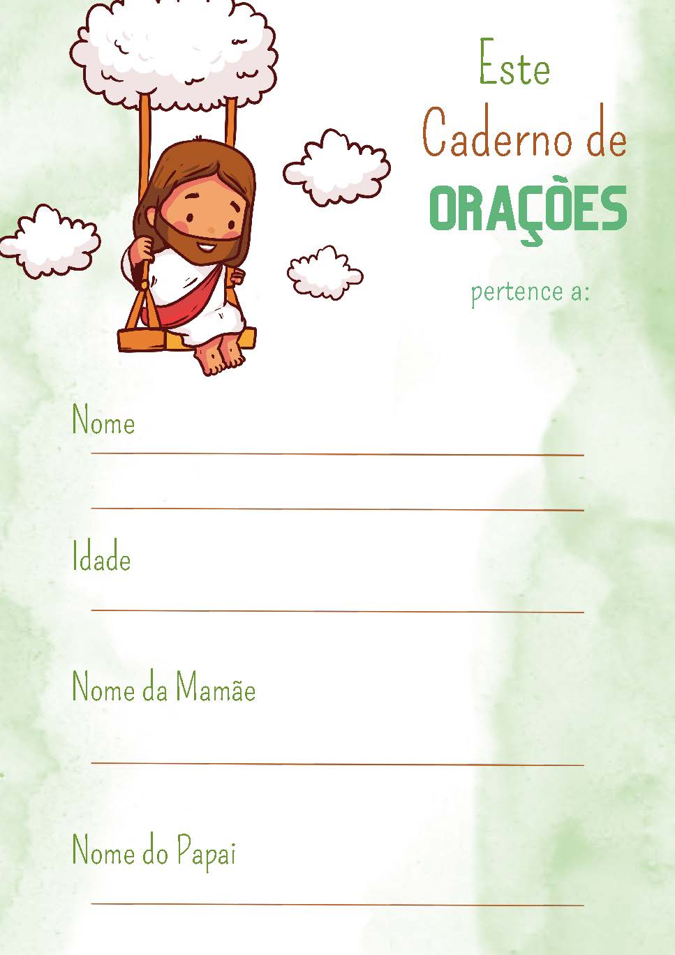 Página interna do caderno