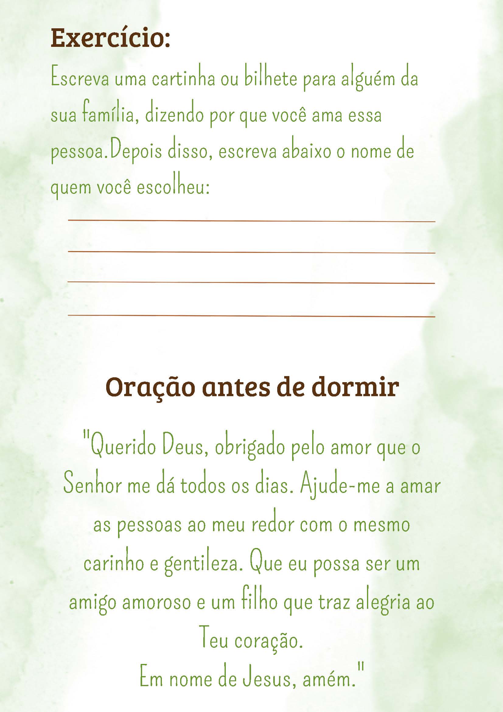 Página interna do caderno